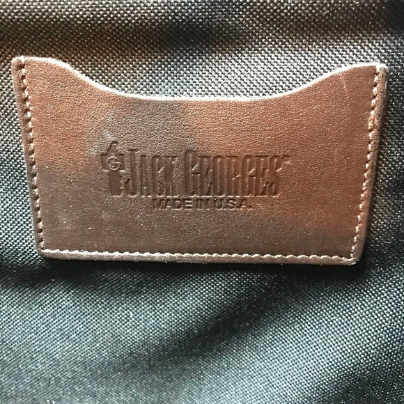 JACK ROGERS Mens Executive Leather Briefcase Messenger Bag Brown Zip Top 16" - Picture 3 of 12